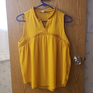 Loft blouse with braided collar